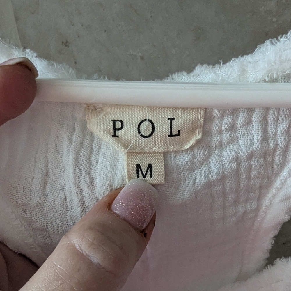 POL Cream Textured Blouse